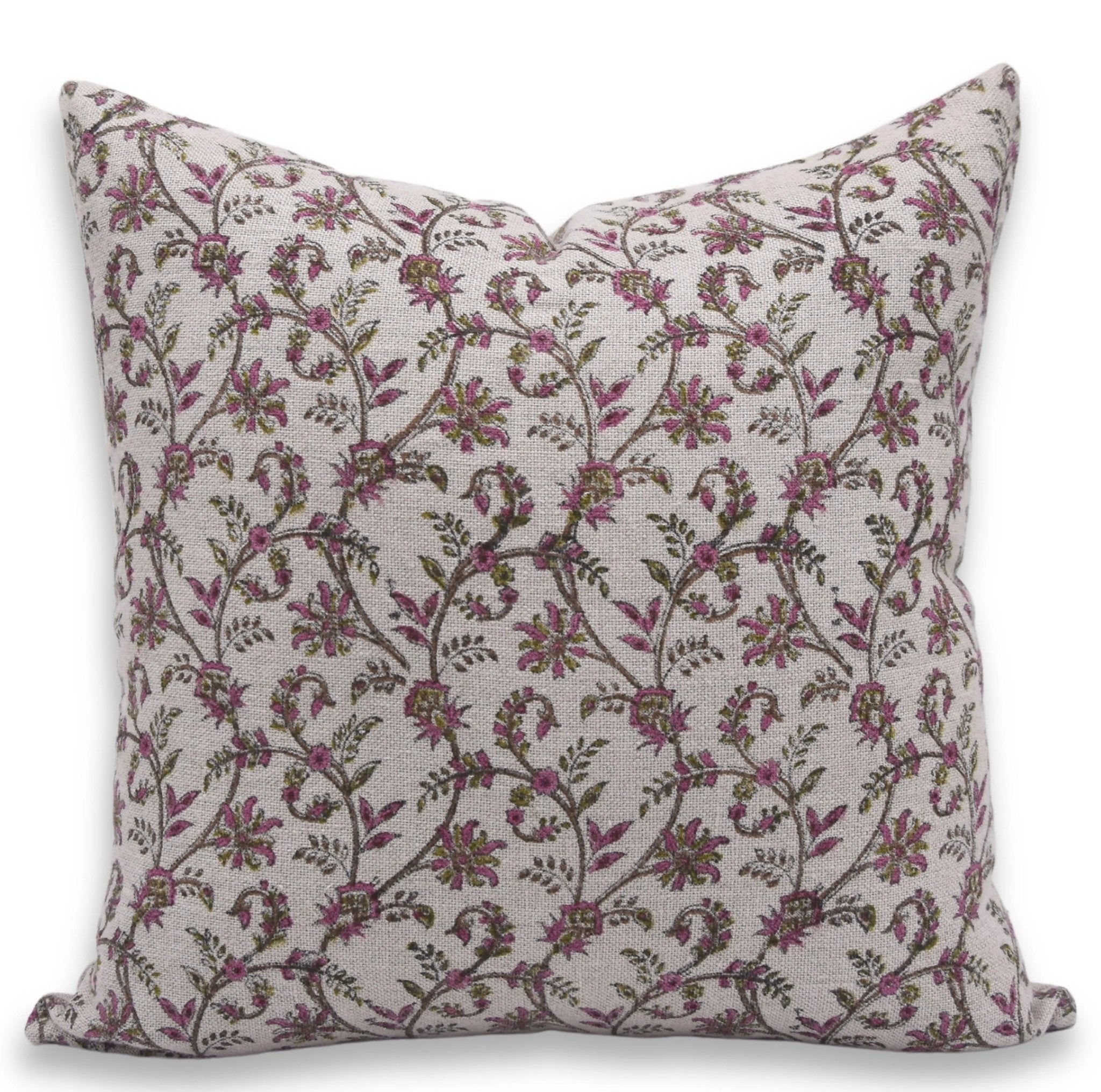 Block print Heavy Linen Pillow Cover - VARANASI - Fabdivine