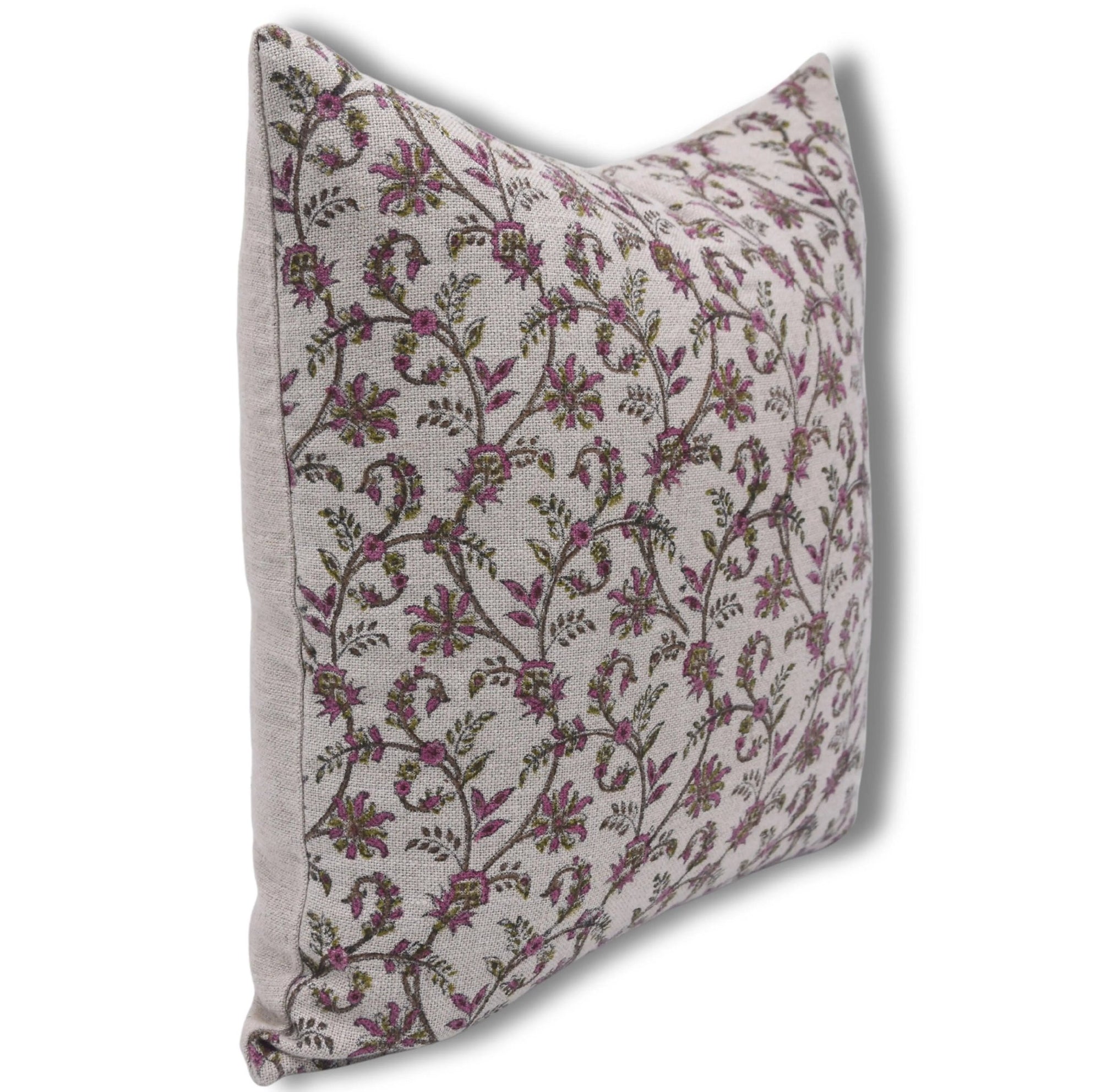 Block print Heavy Linen Pillow Cover - VARANASI - Fabdivine