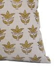 Pure Linen throw pillow cover with Block print - 7 PATTI - Fabdivine