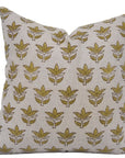 Pure Linen throw pillow cover with Block print - 7 PATTI - Fabdivine