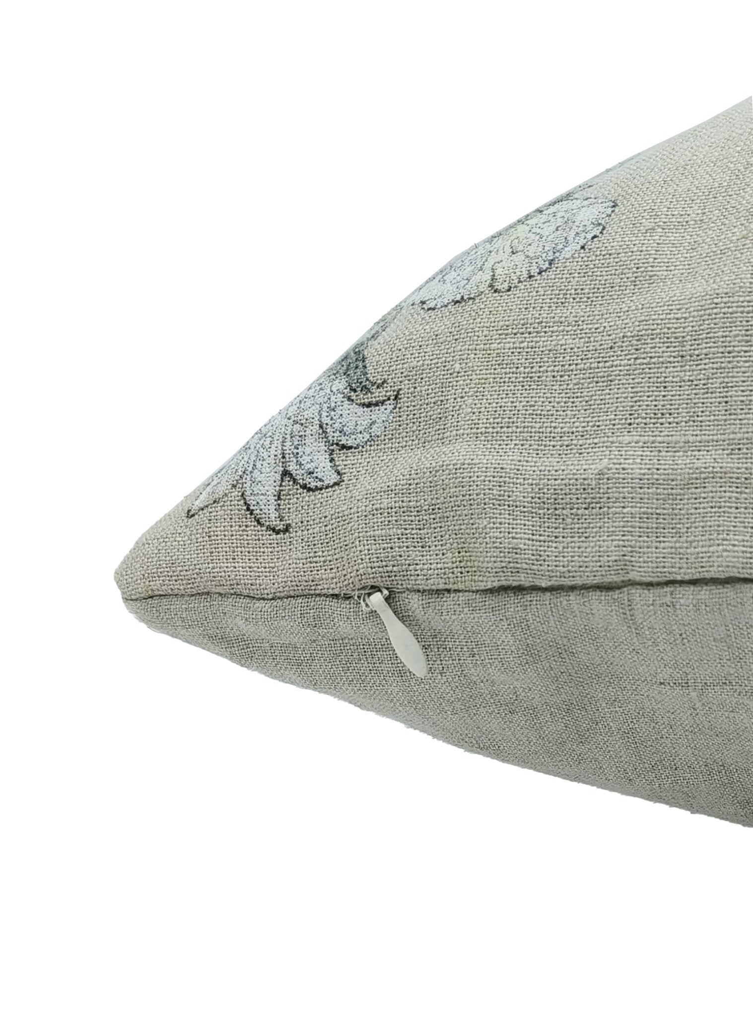 Block print Pillow cover for sofa, couch or bed- Pure Linen- ABHISHEK - Fabdivine