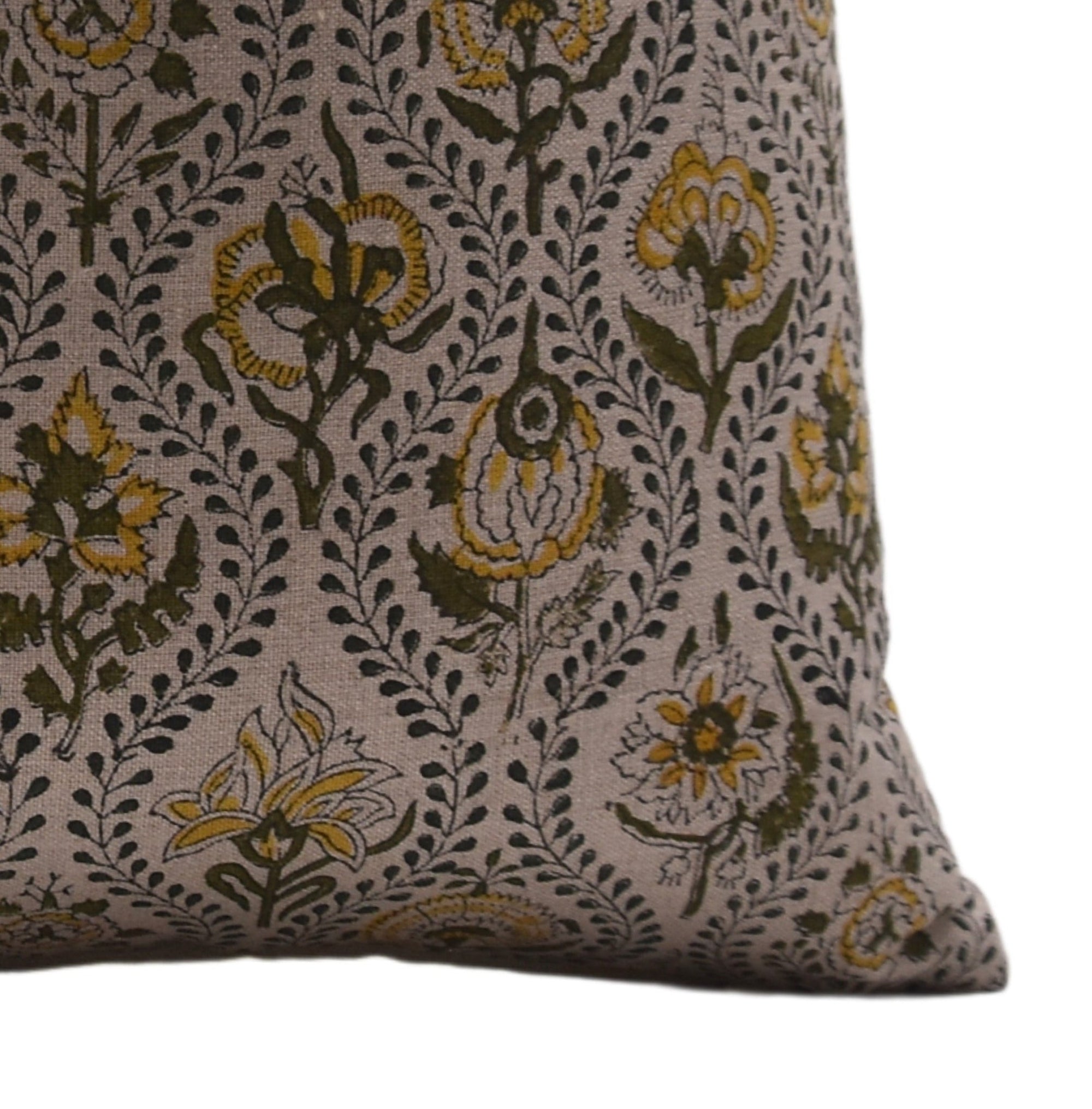 Block Print Pure Linen Pillow Cover - AMARBEL - Fabdivine