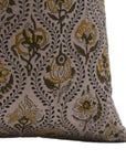 Block Print Pure Linen Pillow Cover - AMARBEL - Fabdivine