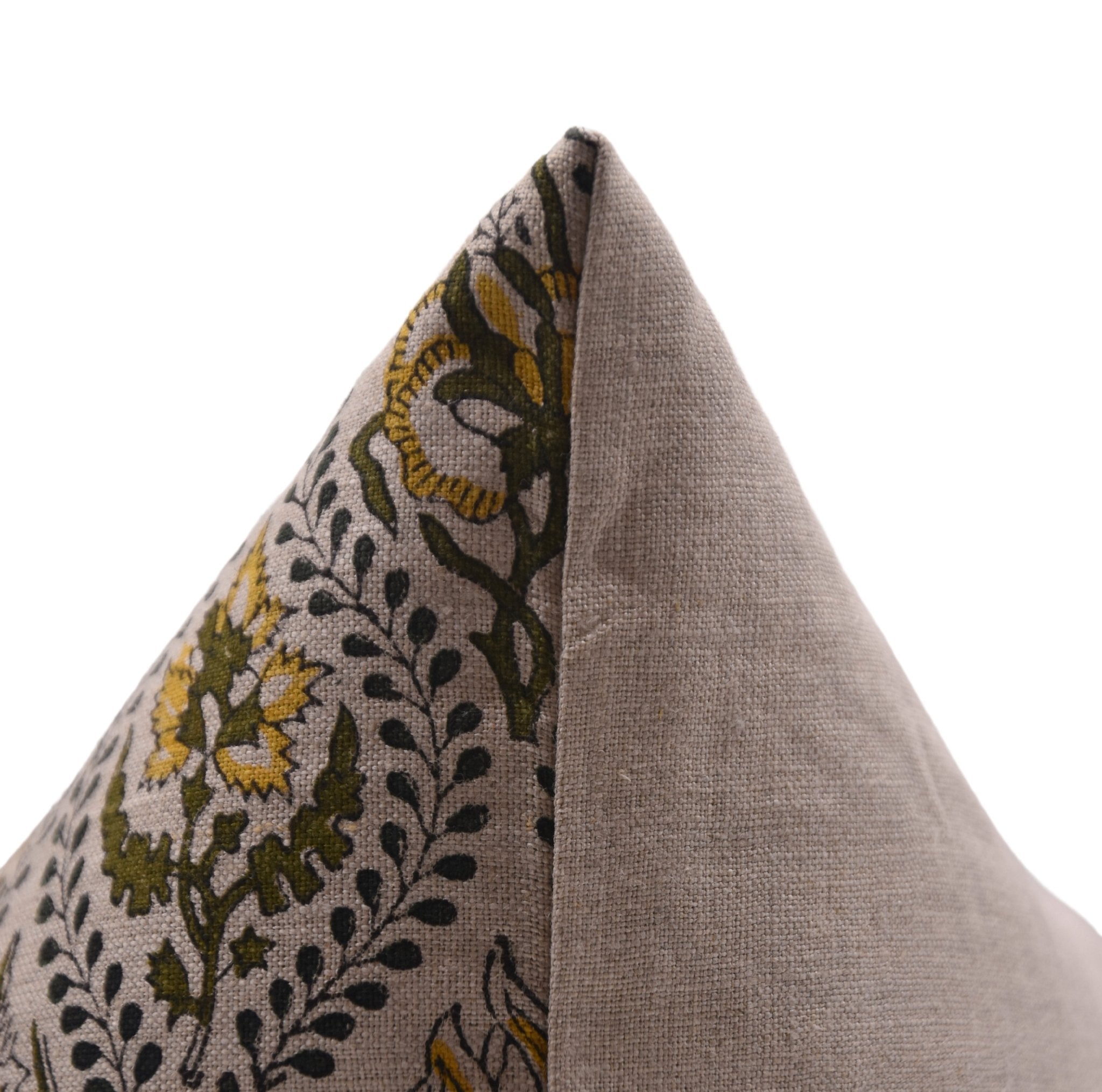 Block Print Pure Linen Pillow Cover - AMARBEL - Fabdivine