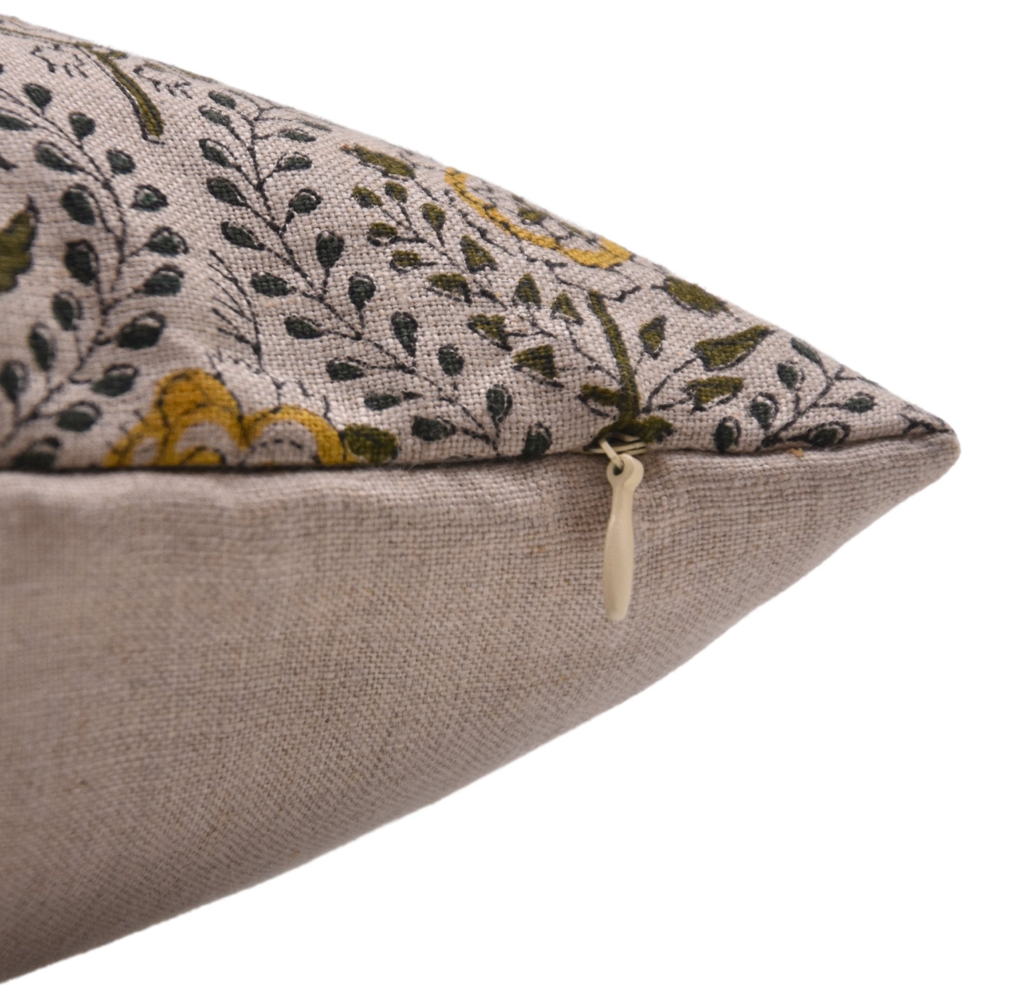 Block Print Pure Linen Pillow Cover - AMARBEL - Fabdivine