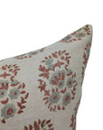 Block Print Pure Linen Pillow Cover - ANARKALI GREY - Fabdivine