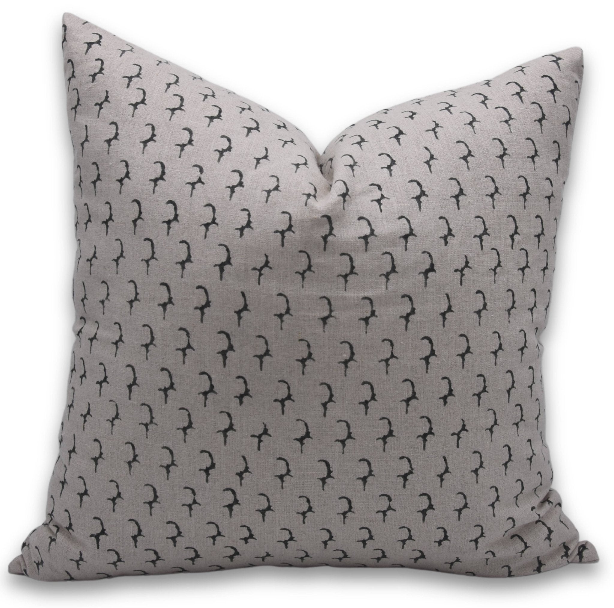 Pure Linen block print designer boho pillow/cushion cover- ANKUSH - Fabdivine