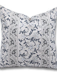 Block print pure linen throw pillow cover- ARADHANA - Fabdivine