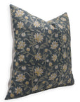 Block print Pure Linen throw pillow cover - ARADHANA - Fabdivine