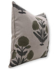 BADSHAH GREEN Pure Linen block print boho pillow/cushion cover - Fabdivine