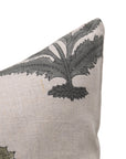 BADSHAH GREEN Pure Linen block print boho pillow/cushion cover - Fabdivine