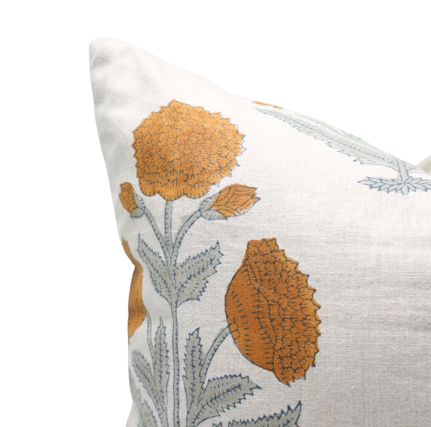 Throw Pillow Cover –Designer Collection of Hand Block Print Pure Linen- BADSHAH - Fabdivine