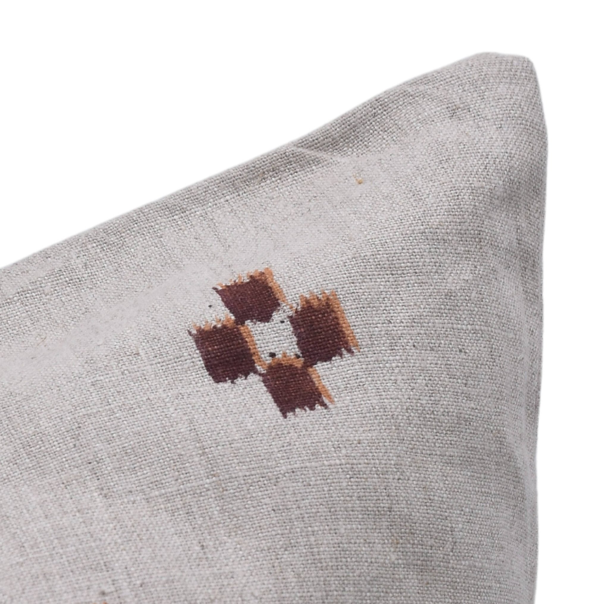 Lumber block print pillow cover- pure linen- BARFI - Fabdivine