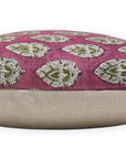 Pure Linen throw pillow cover with Block print - BETAL LEAF PURPLE - Fabdivine