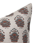 Block Print Pure Linen Pillow Cover - BHEESHMA - Fabdivine