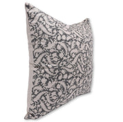 Hand Block Print pure linen designer pillow cover- BLACK FOREST - Fabdivine