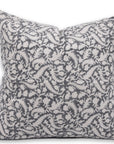 Hand Block Print pure linen designer pillow cover- BLACK FOREST - Fabdivine