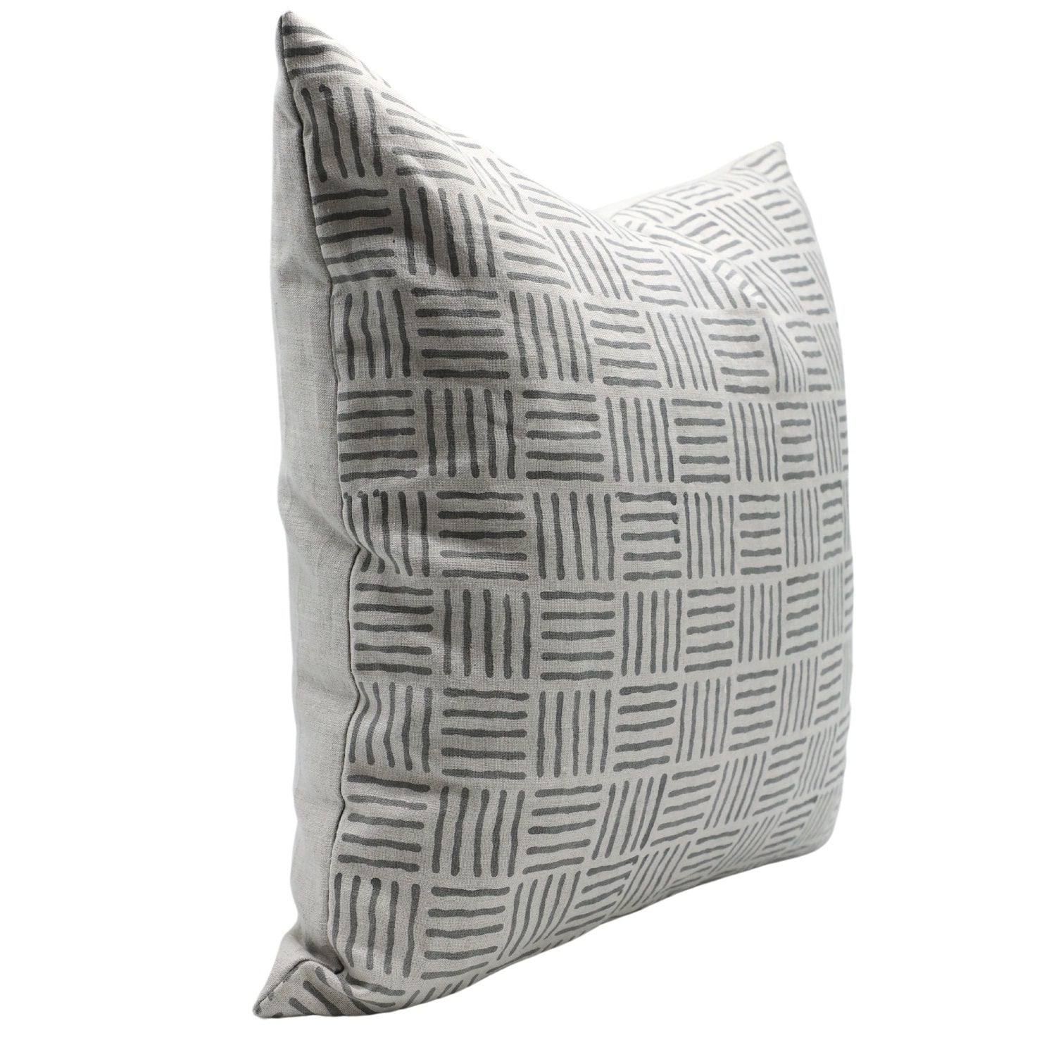 Pure Linen block print designer boho pillow/cushion cover- CHAUSAR - Fabdivine