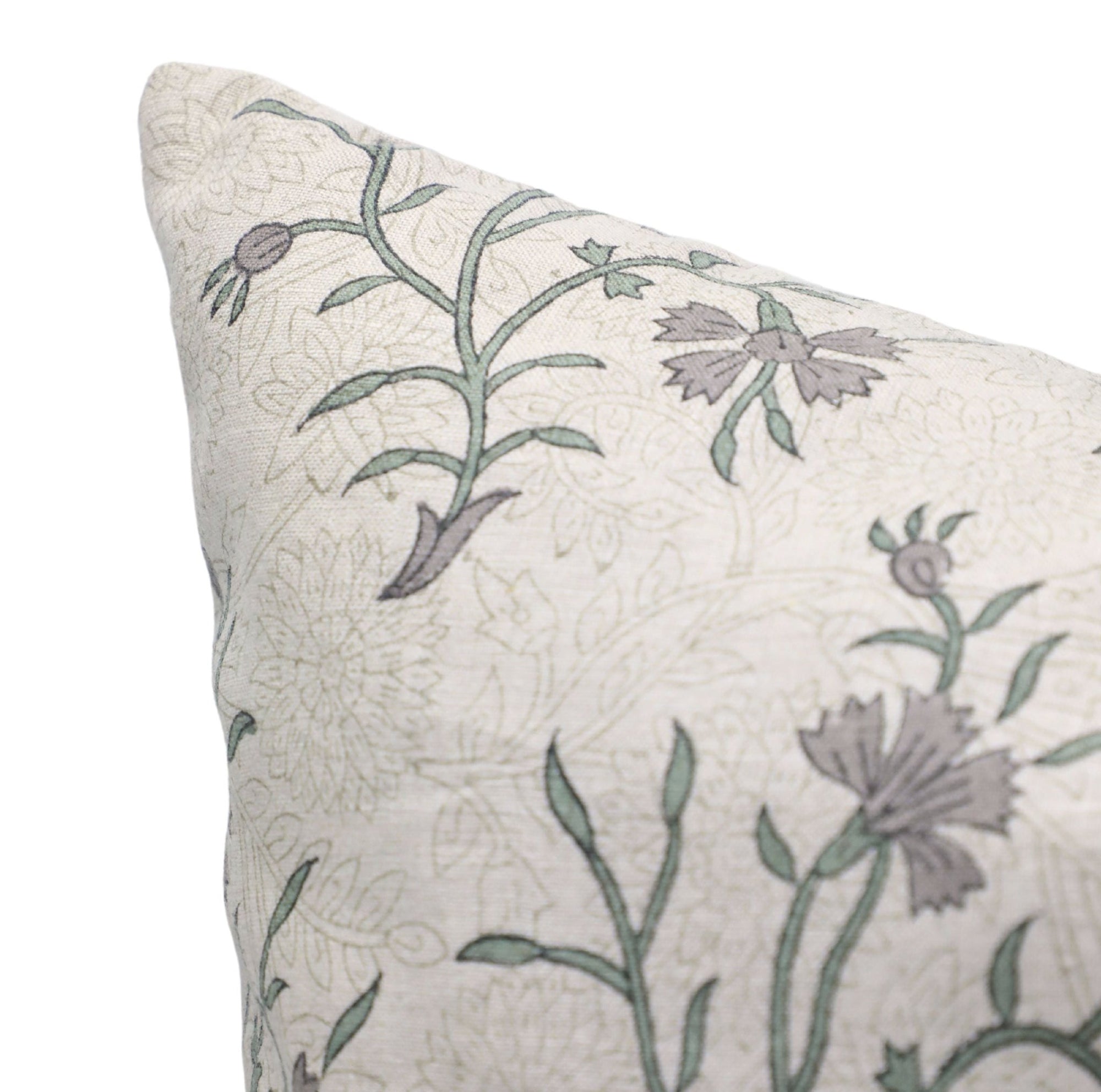 Square/Lumber block print pillow cover- Pure Linen- DAISY - Fabdivine