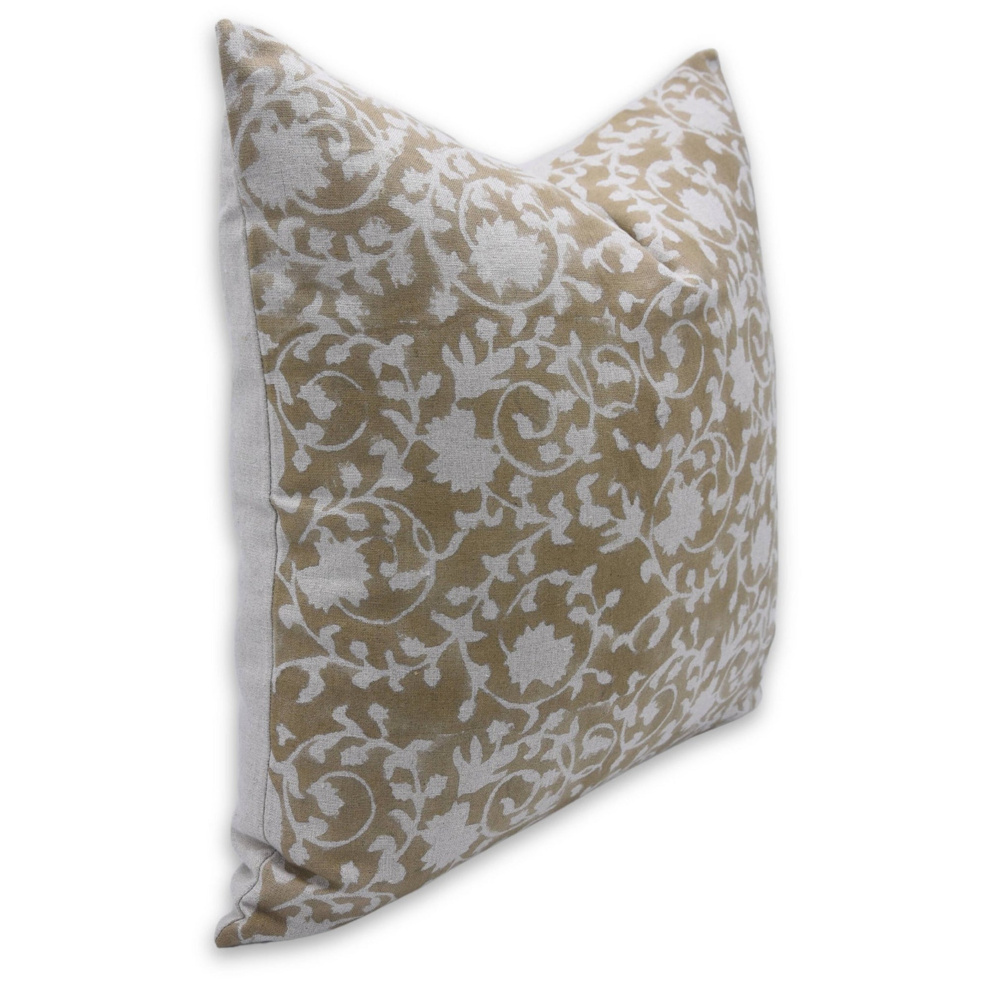 Throw Pillow Cover –Designer Collection of Hand Block Print Pure Linen- DEVDAS - Fabdivine