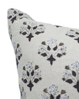 Block print Pillow cover for sofa, couch or bed- Pure Linen- DIWALI FLOWER - Fabdivine