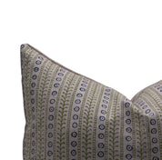 Hand Block Print Pure Linen pillow cover - ETHNIC LEHERIYA - Fabdivine