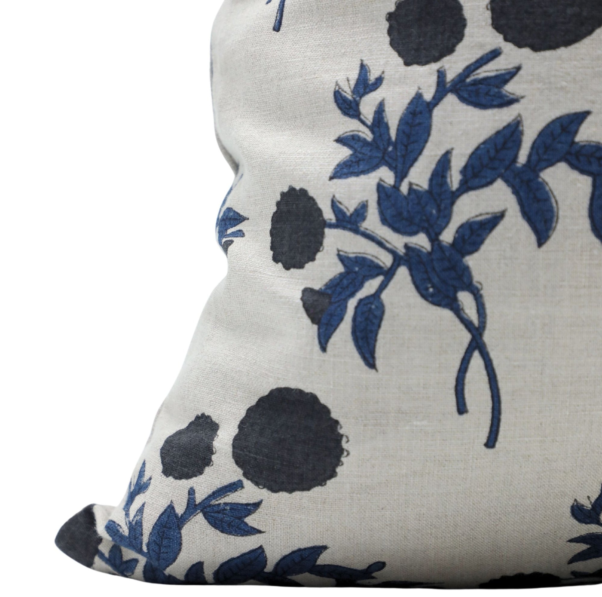 Block print Pillow cover for sofa, couch or bed- Pure Linen- GULAB - Fabdivine