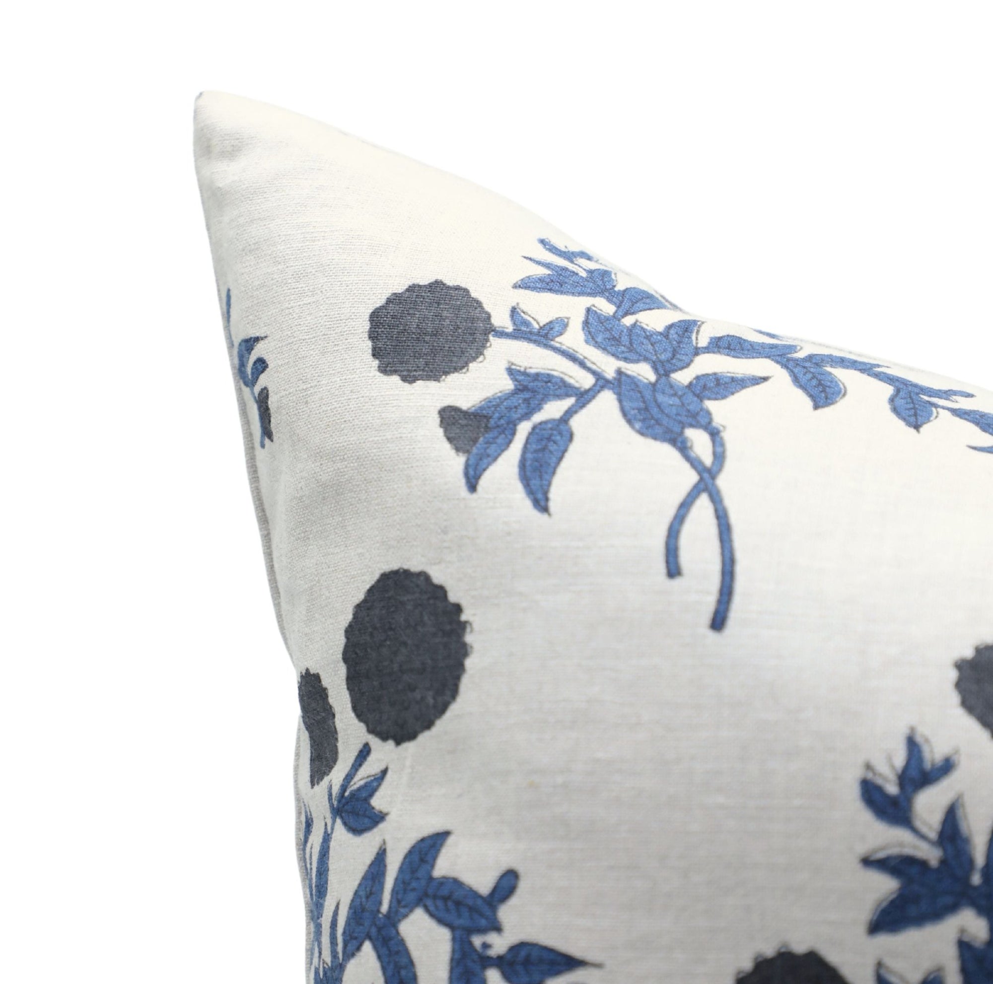 Block print Pillow cover for sofa, couch or bed- Pure Linen- GULAB - Fabdivine