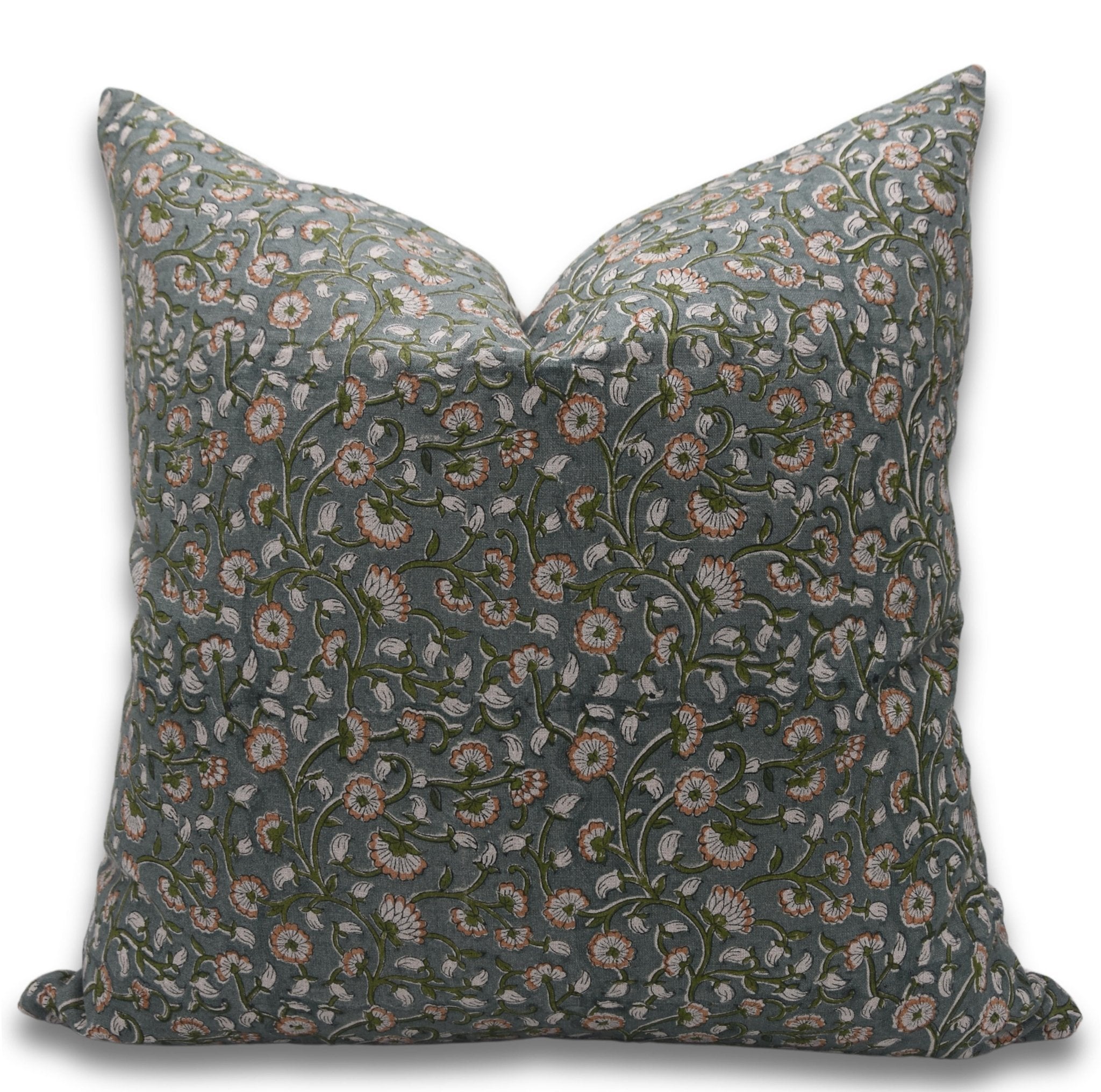 Lumber block print pillow cover- Pure Linen- HIMACHAL - Fabdivine