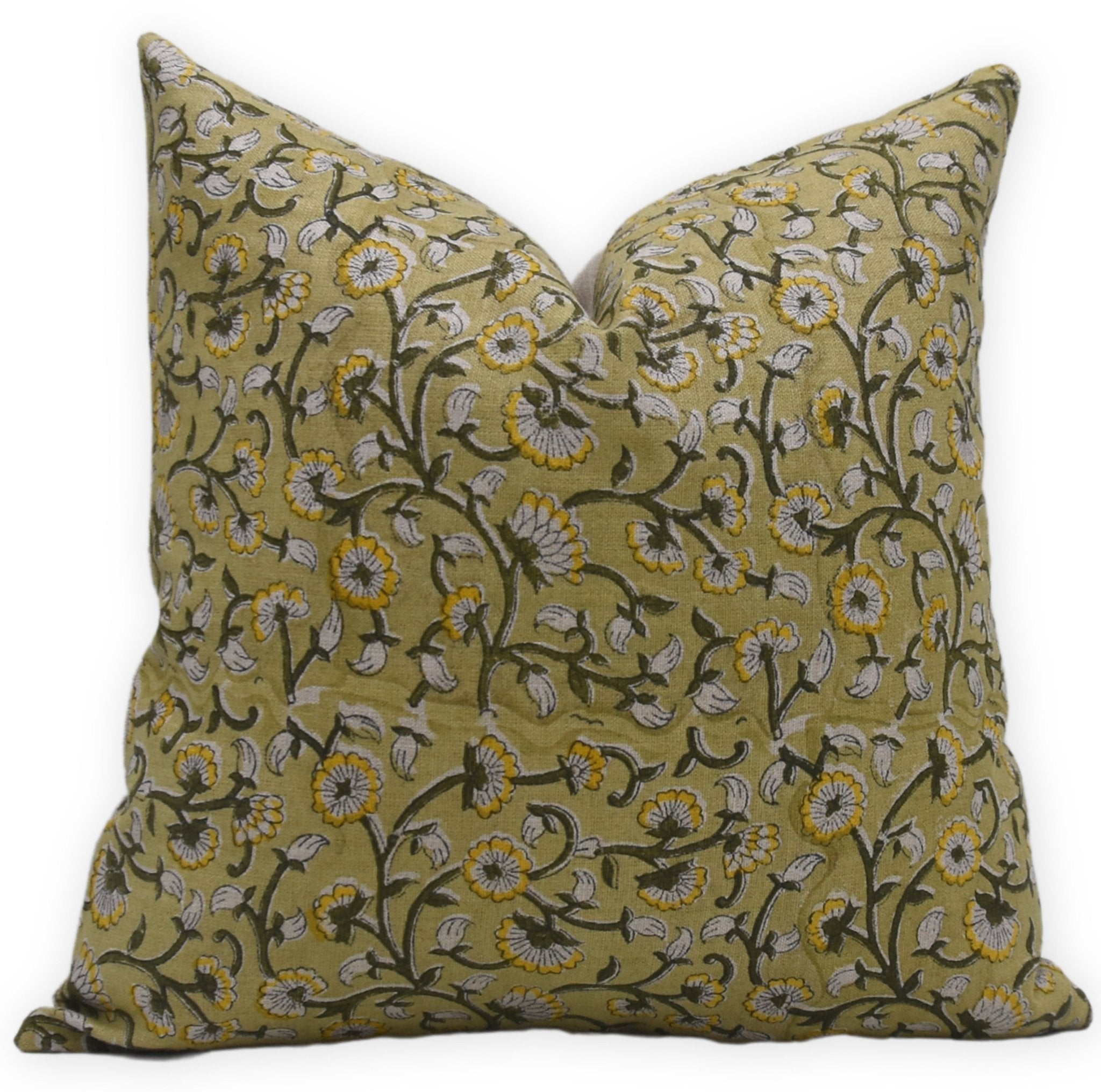 Pure Linen block print designer boho pillow/cushion cover- HIMACHAL - Fabdivine