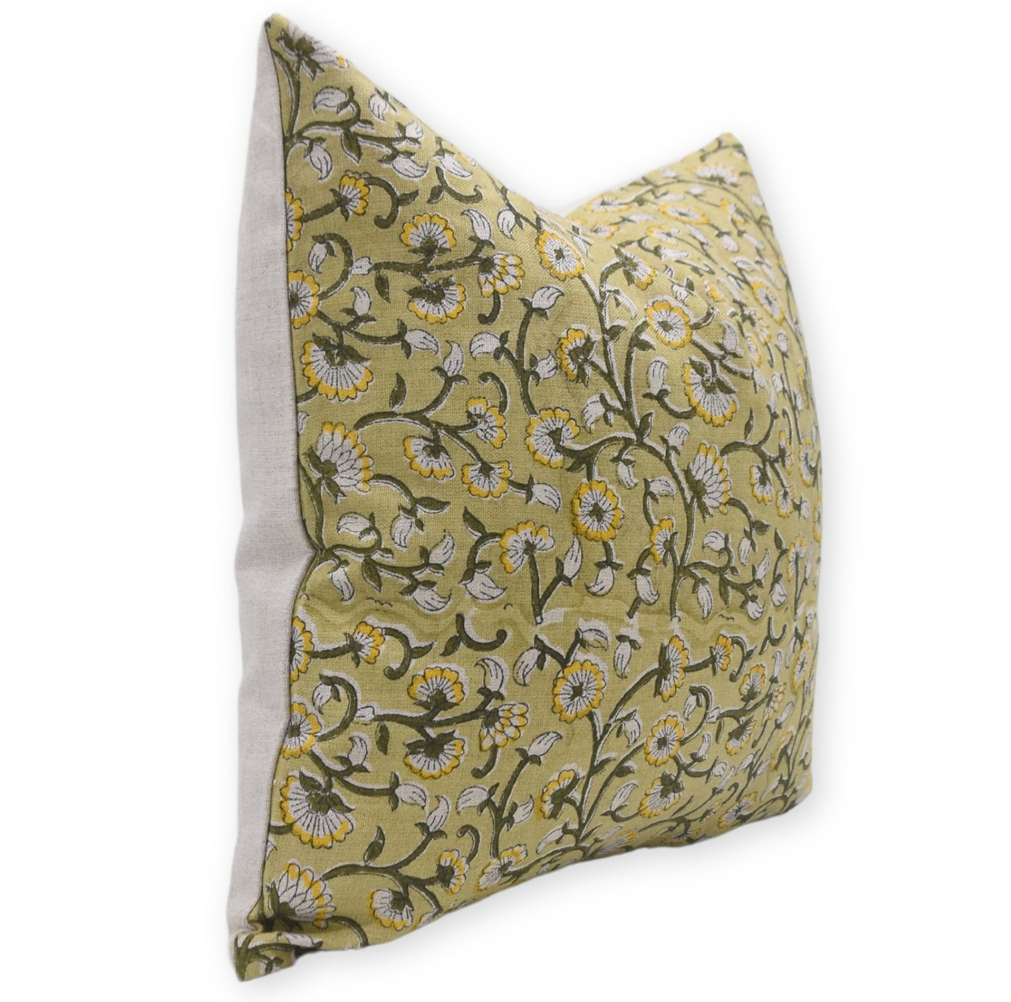 Pure Linen block print designer boho pillow/cushion cover- HIMACHAL - Fabdivine