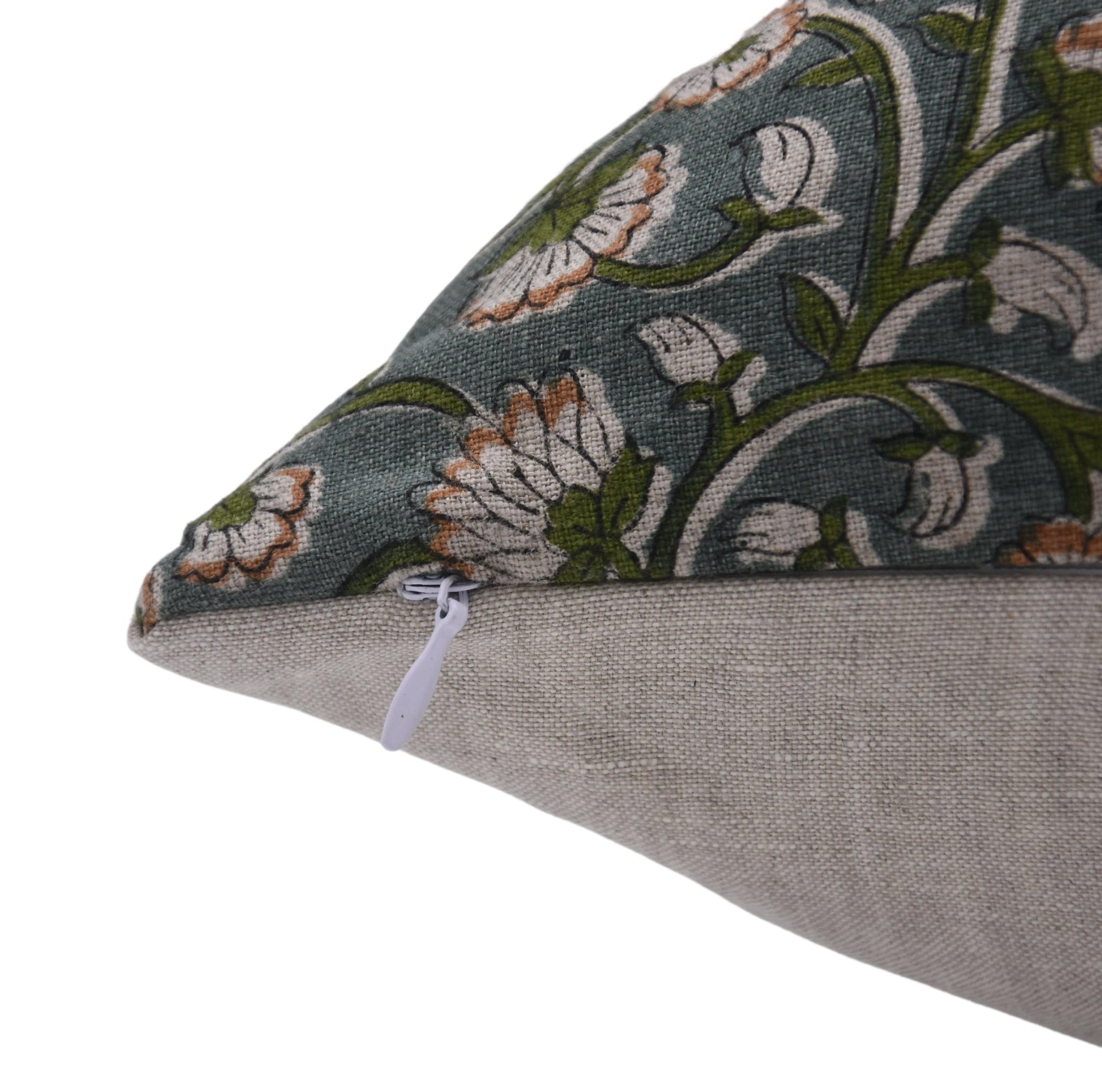 Square/Lumber block print pillow cover- Pure Linen- HIMACHAL - Fabdivine