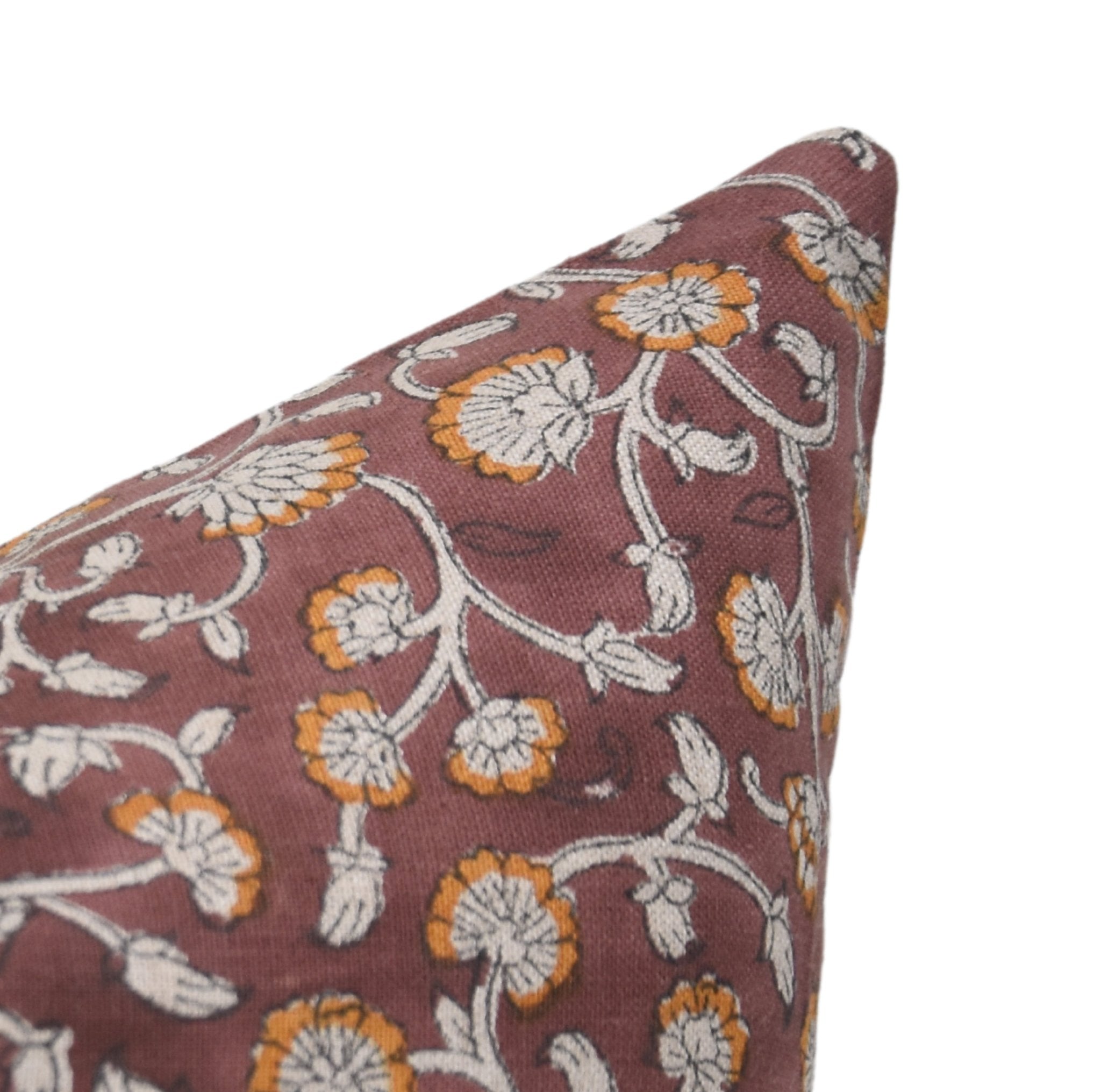 Square/Lumber block print pillow cover- Pure Linen- HIMACHAL - Fabdivine