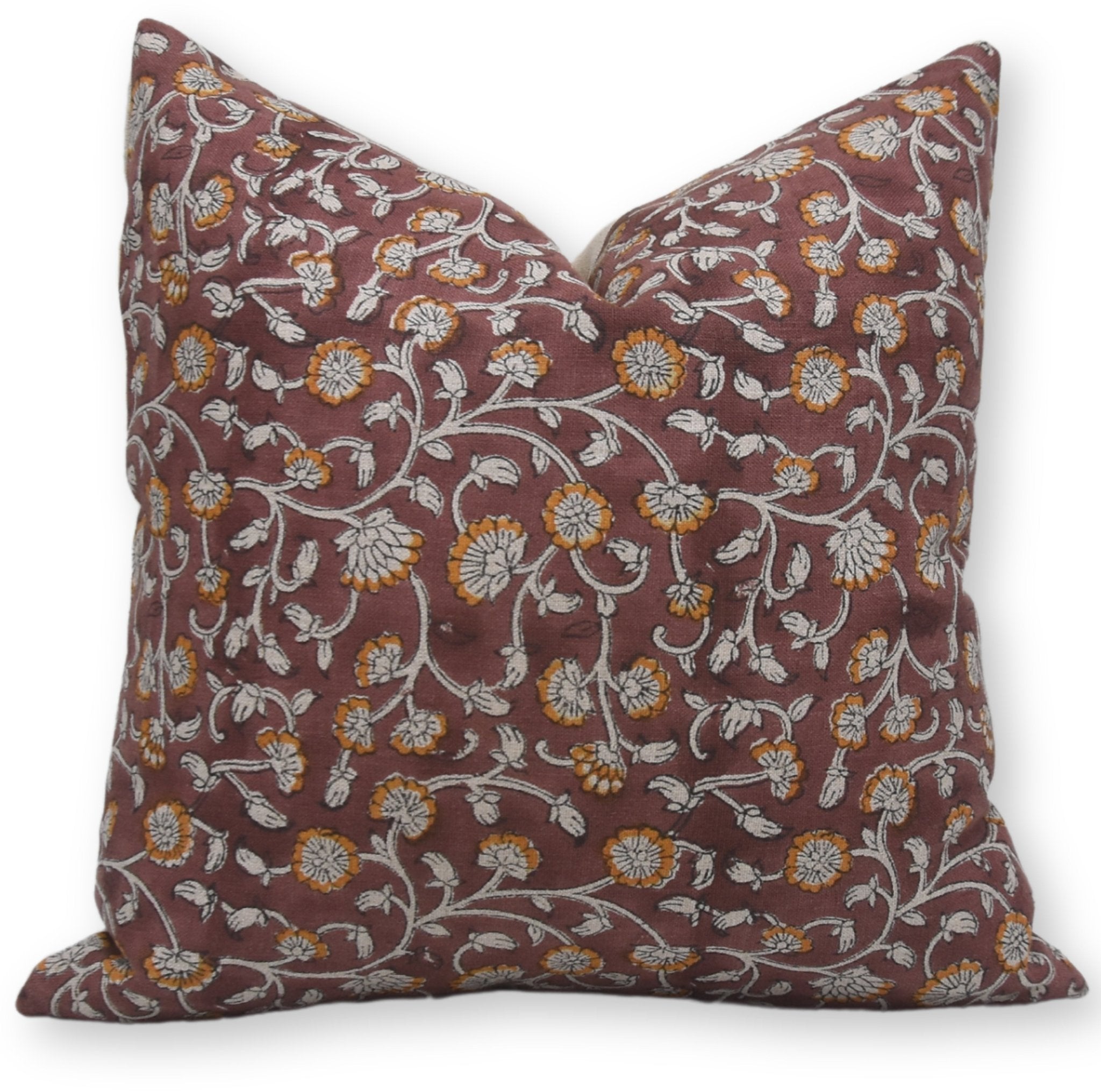 Lumber block print pillow cover- Pure Linen- HIMACHAL - Fabdivine