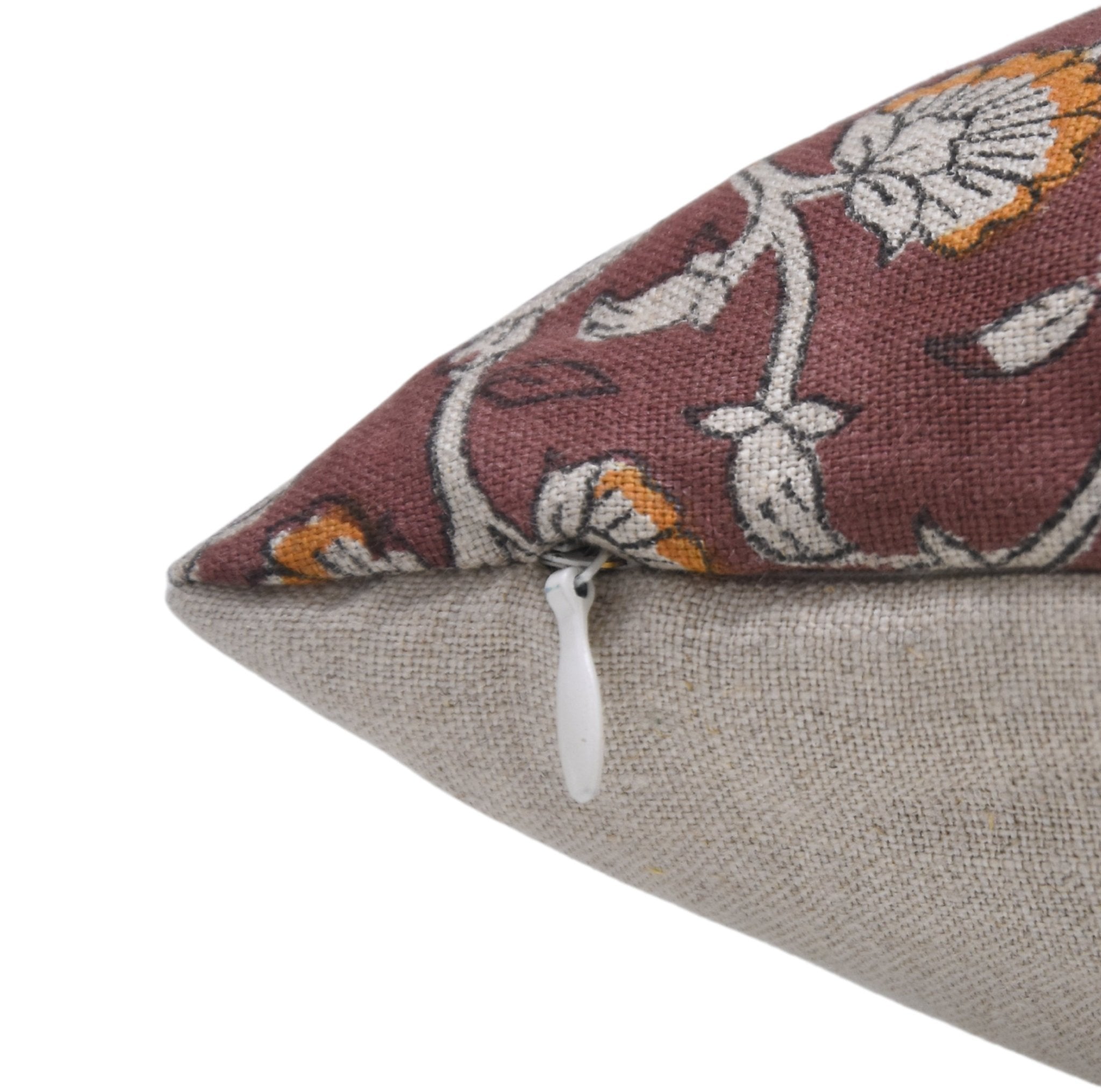 Lumber block print pillow cover- Pure Linen- HIMACHAL - Fabdivine