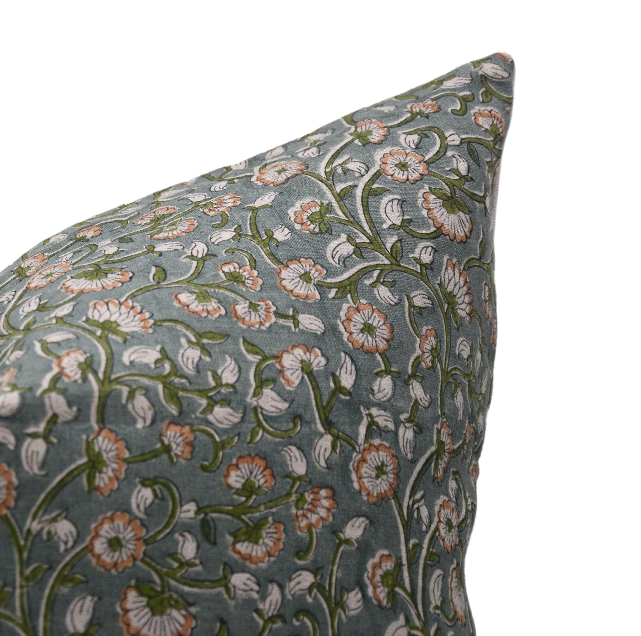 Lumber block print pillow cover- Pure Linen- HIMACHAL - Fabdivine