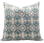 Block Print Pure Linen Pillow Cover - HRIDYAVAN - Fabdivine