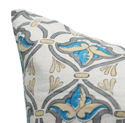 Block Print Pure Linen Pillow Cover - HRIDYAVAN - Fabdivine