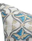 Block Print Pure Linen Pillow Cover - HRIDYAVAN - Fabdivine