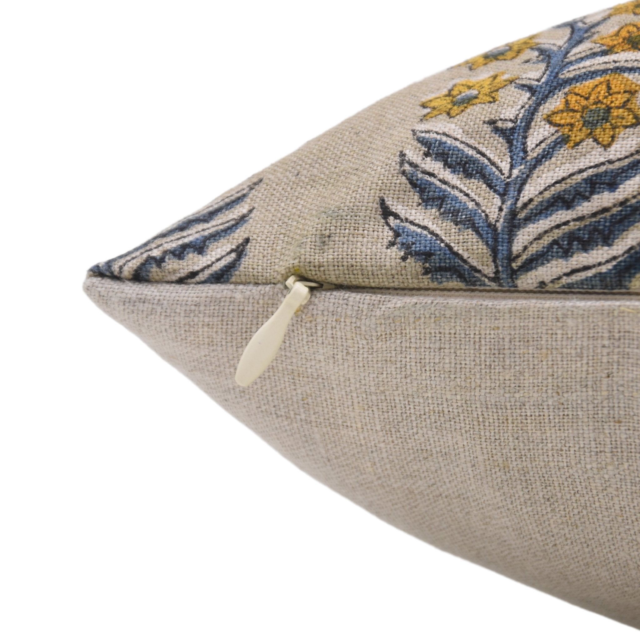 Block Print Pure Linen Pillow Cover - INDERDHANUSH - Fabdivine