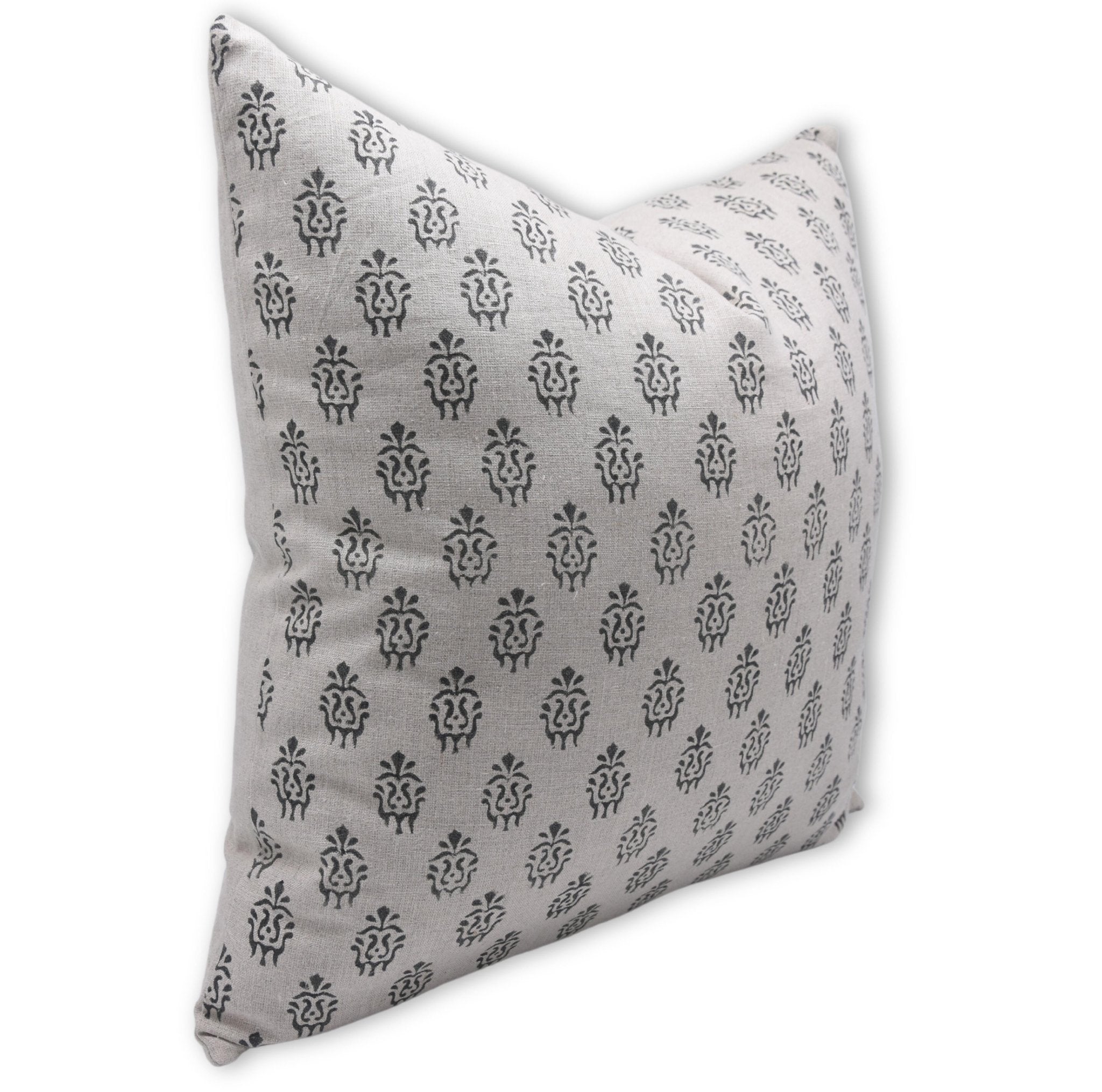 Throw Pillow Cover –Designer Collection of Hand Block Print Pure Linen- KARTIKYA - Fabdivine