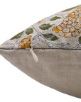 Hand Block Print Pure Linen designer pillow cover - KARWACHAUTH - Fabdivine