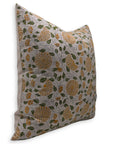 Hand Block Print Pure Linen designer pillow cover - KARWACHAUTH - Fabdivine