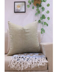 Square/Lumber block print pillow cover- Pure Linen- LEHAR - Fabdivine