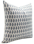 Block print Pure Linen throw pillow cover- LIL PAISLEY - Fabdivine