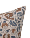 Designer Hand Block Print Pure Linen Throw Pillow Cover - MANDAKNI - Fabdivine