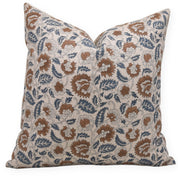 Designer Hand Block Print Pure Linen Throw Pillow Cover - MANDAKNI - Fabdivine