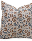 Designer Hand Block Print Pure Linen Throw Pillow Cover - MANDAKNI - Fabdivine