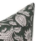 Block Print Pure Linen Pillow Cover - MANIKARNIKA - Fabdivine