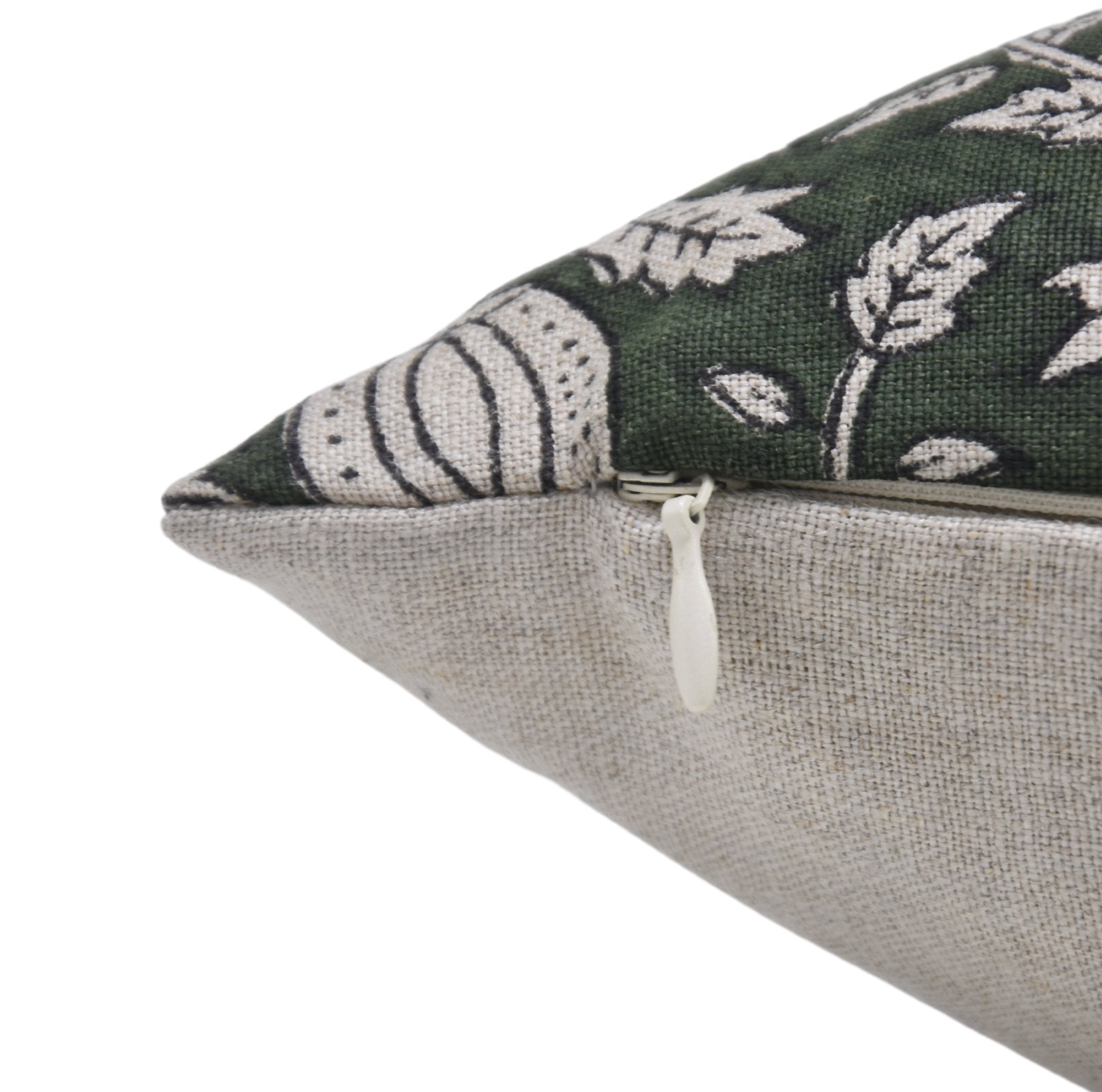 Block Print Pure Linen Pillow Cover - MANIKARNIKA - Fabdivine